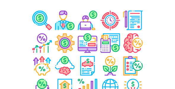 Набор иконок на тему финансы