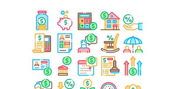 Набор иконок на тему финансы
