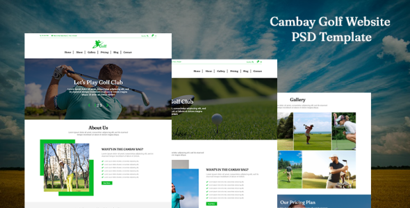 Адаптивный PSD шаблон на тему спорт