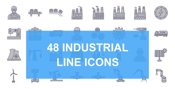 Набор иконок на тему industrial