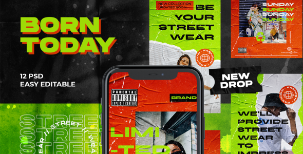 Шаблон для соцсетей на тему графика