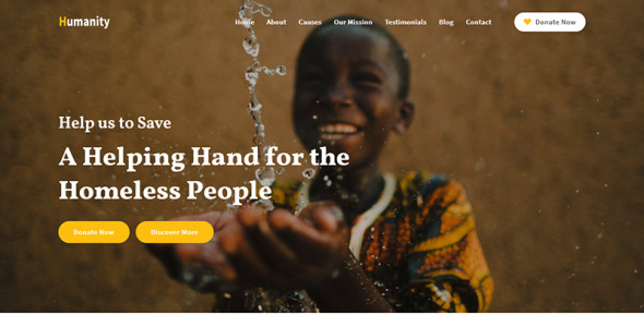 шаблон целевой страницы благотворительного и некоммерческого фонда