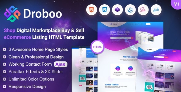 Digital Marketplace HTML Website Template