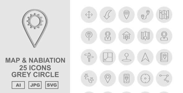 Набор иконок на тему maps