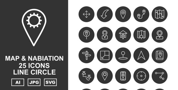 Набор иконок на тему maps