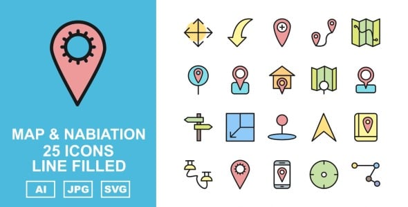 Набор иконок на тему maps