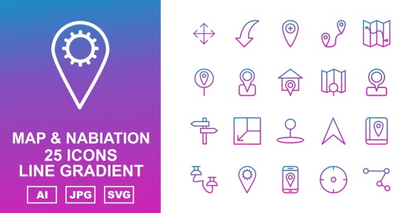 Набор иконок на тему maps