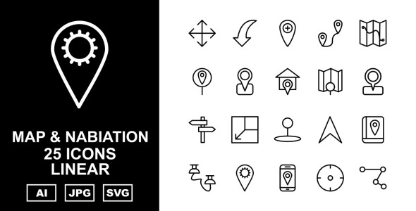 Набор иконок на тему maps
