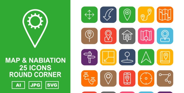 Набор иконок на тему maps