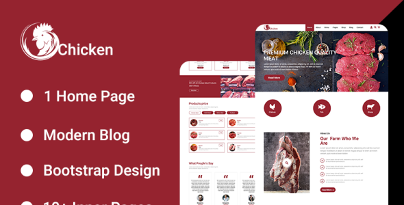 PSD шаблон на тему еда и ресторан