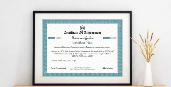 Шаблон сертификата на тему графика