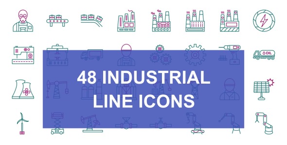 Набор иконок на тему industrial