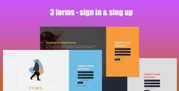 3 формы входа и регистрации страница специальности