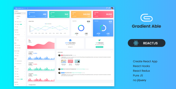 Gradient Able Reactjs Dashboard Admin Template
