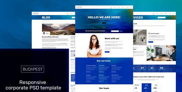 Адаптивный PSD шаблон на тему графика