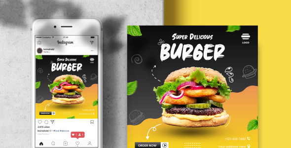 Шаблон для соцсетей на тему графика