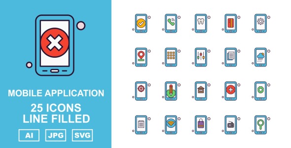 Набор иконок на тему mobile