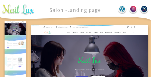 Manicure Salon Landing page WordPress Theme
