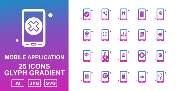 Набор иконок на тему mobile