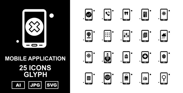 Набор иконок на тему mobile