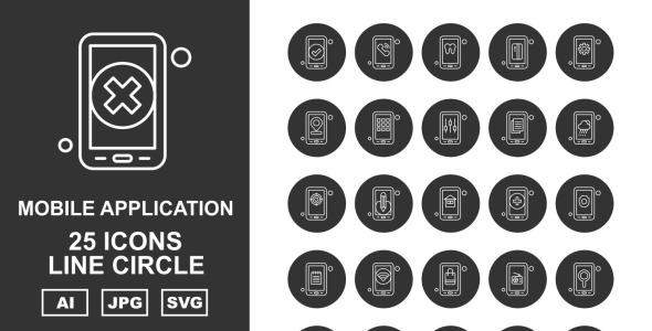 Набор иконок на тему mobile