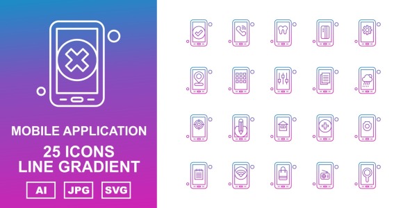 Набор иконок на тему mobile