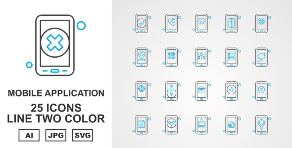 Набор иконок на тему mobile