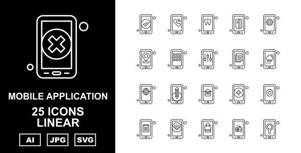 Набор иконок на тему mobile