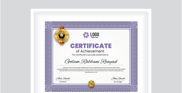 Шаблон сертификата на тему графика