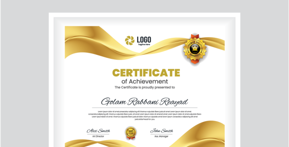 Шаблон сертификата на тему графика