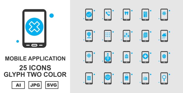 Набор иконок на тему mobile