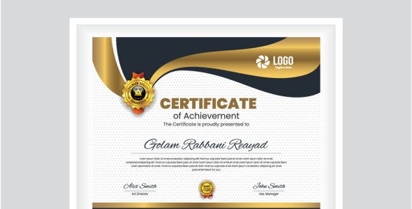 Шаблон сертификата на тему графика