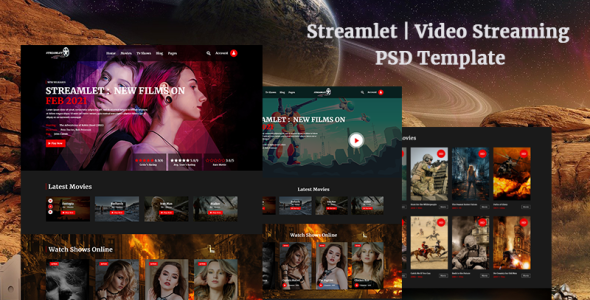 Адаптивный PSD шаблон на тему развлечения