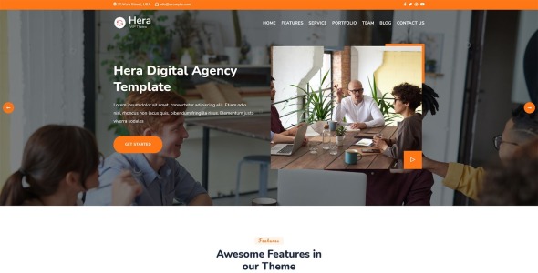 цифровое агентство одна страница wordpress тема