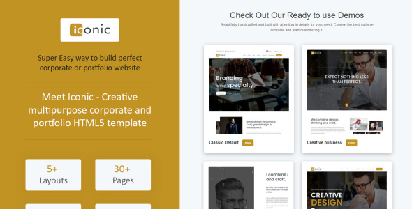 креативный универсальный корпоративный и портфолио html5 шаблон сайта