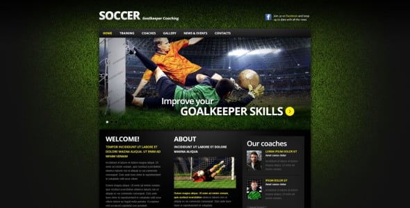 футбол отзывчивый шаблон веб-сайта