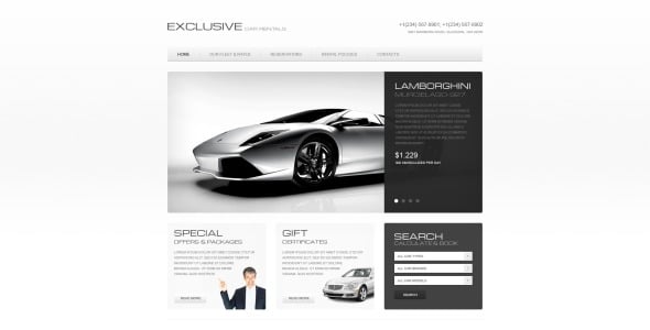 шаблон сайта проката автомобилей