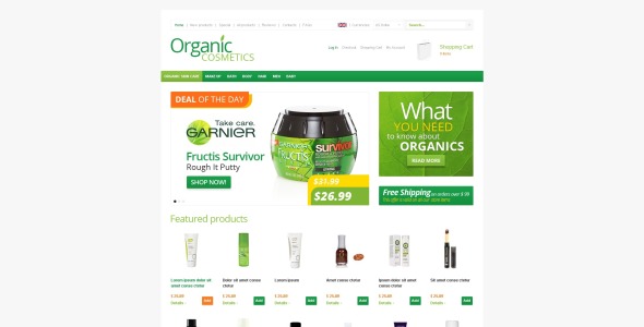 магазин косметики zencart шаблон