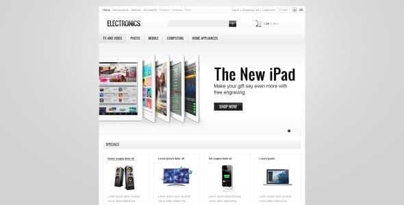 магазин электроники zencart шаблон