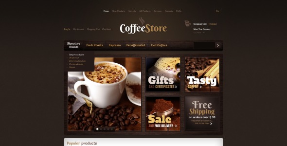 качественный кофе zencart шаблон