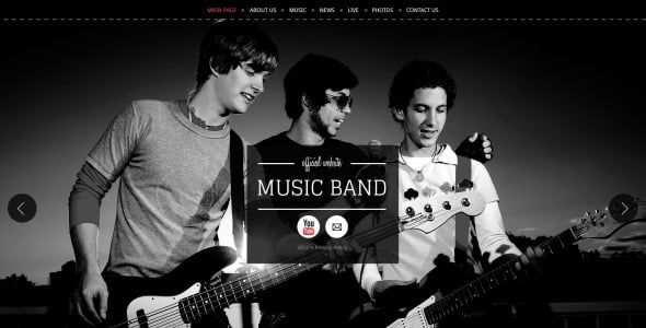 шаблон сайта музыкальной группы