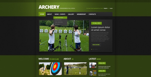 шаблон сайта для стрельбы из лука