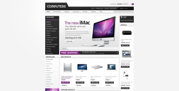 компьютеры для работы и отдыха шаблон zencart