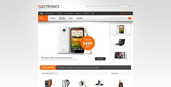 электронные устройства zencart шаблон