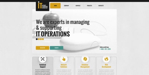 адаптивный шаблон веб-сайта в Интернете