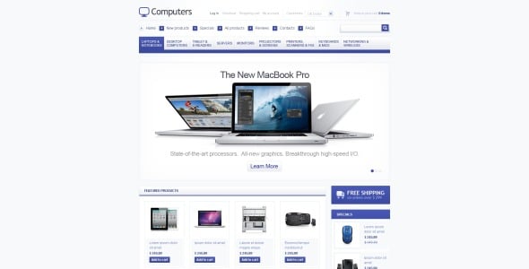 планшеты и компьютеры шаблон zencart