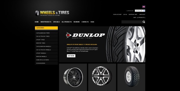 колеса для любой дороги шаблон zencart