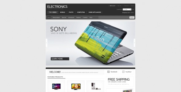 магазин электроники zencart шаблон