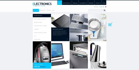современная электроника zencart шаблон