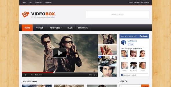 Видео галерея wordpress тема